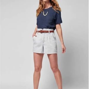 FAHERTY Rikki Shorts Womens Small Light Blue High Rise Paperbag Denim